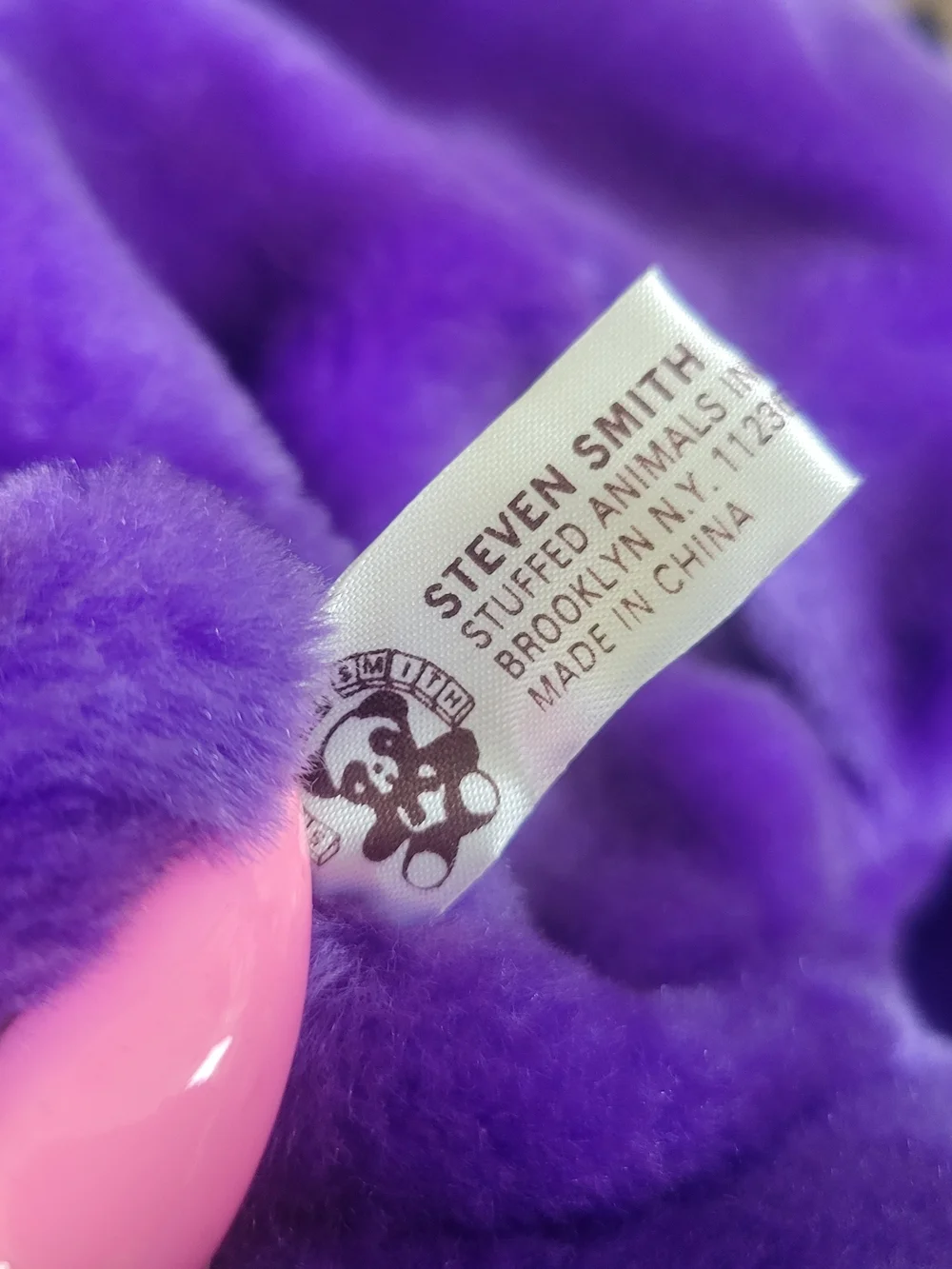 Vintage Grateful Dead PURPLE YELLOW plush bear backpack bag by Steven Smith 1990